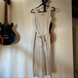 Everlane Cream Midi Dress with Belt